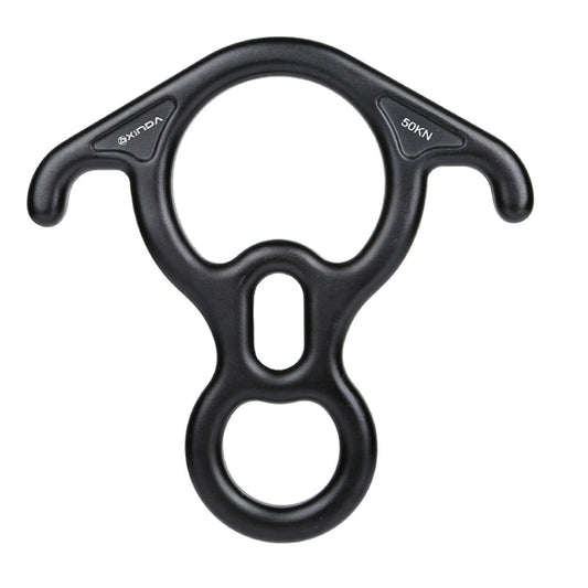 XINDA XD8602 Arrampicata Salvataggio Figura 8 Discensore con dispositivo di assicurazione per attrezzatura per discesa in corda doppia con orecchio piegato