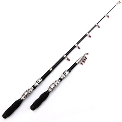 Mini canna da pesca telescopica portatile da pesca in mare da 37 cm, lunghezza estesa: 2,3 m, 2.3m