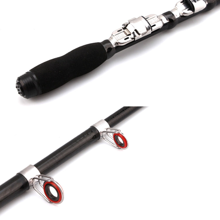 Mini canna da pesca telescopica portatile da pesca in mare da 36 cm, lunghezza estesa: 2,1 m, 2.1m
