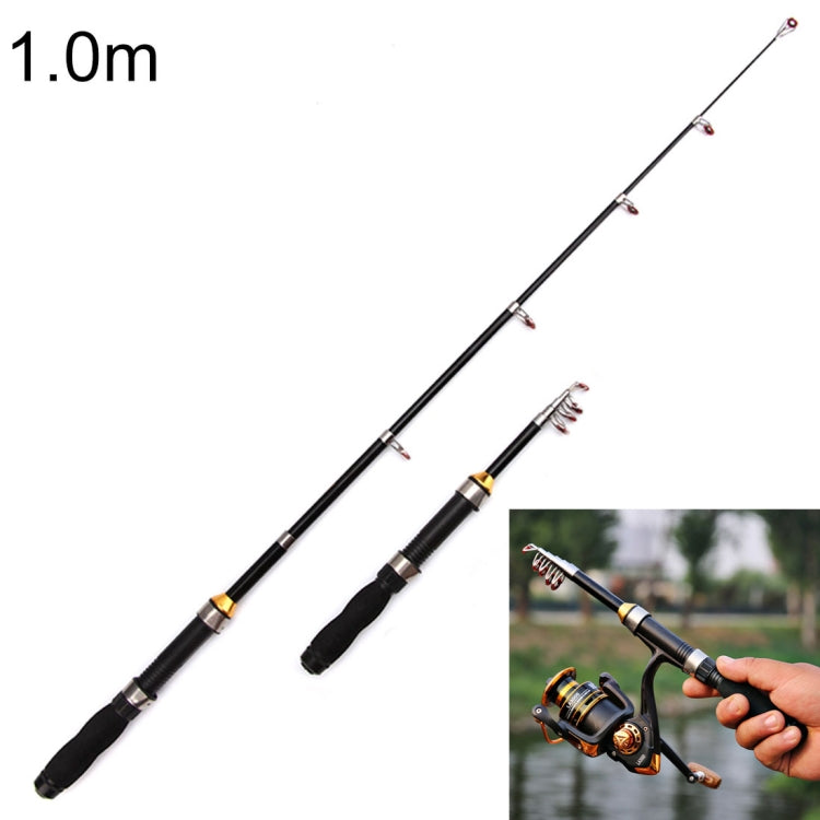 Mini canna da pesca telescopica portatile da pesca in mare da 30 cm, lunghezza estesa: 1,0 m, 1.0m