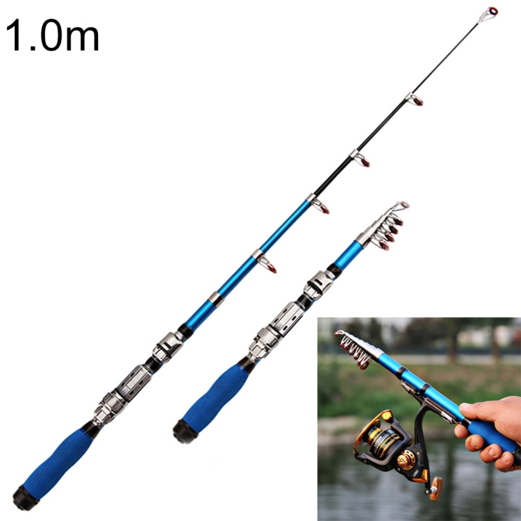 Mini canna da pesca telescopica portatile da pesca in mare da 30 cm, lunghezza estesa: 1,0 m, 1.0m