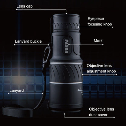 Telescopio monoculare con messa a fuoco per visione notturna ad alta definizione tascabile 40x60 12X, 40x60 12X