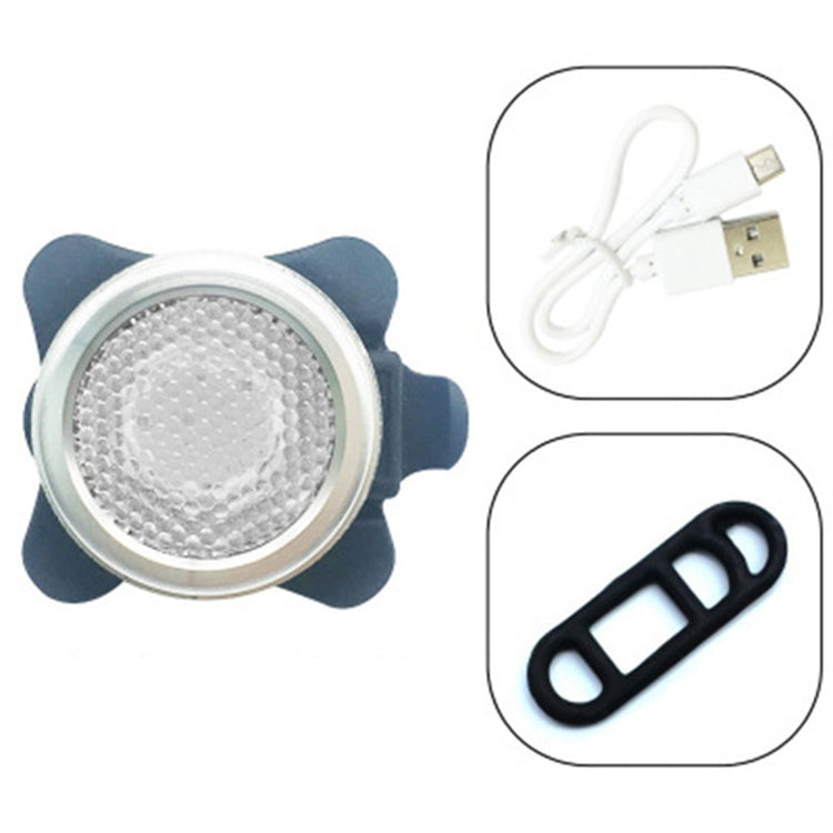 Lampada COB Bead 160LM Ricarica USB Set faro / fanale posteriore impermeabile a quattro velocità per bicicletta, attenuazione luce rossa blu 650MA, Red Blue Light Dimming