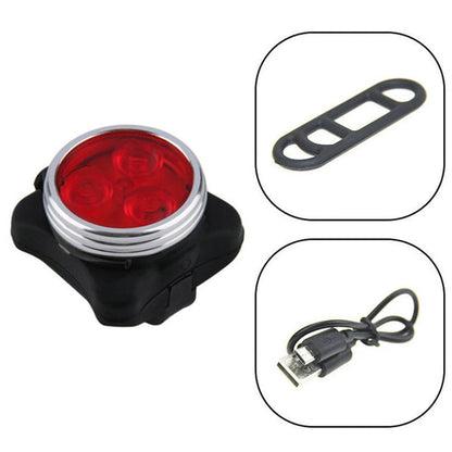 Lampada COB Bead 160LM Ricarica USB Set faro / fanale posteriore impermeabile a quattro velocità per bicicletta, luce rossa 650MA, Red Light