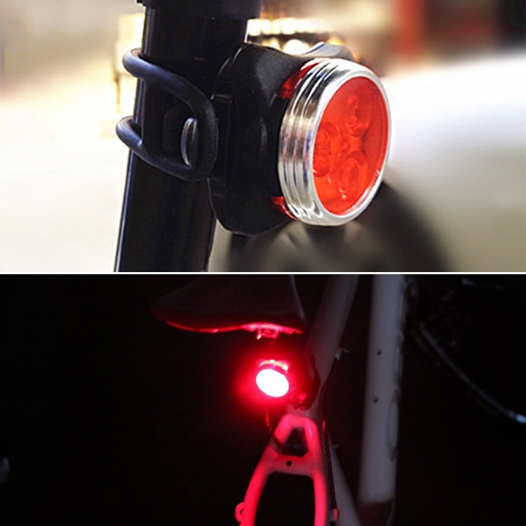 Lampada COB Bead 160LM Ricarica USB Set faro / fanale posteriore impermeabile a quattro velocità per bicicletta, luce rossa 650MA, Red Light
