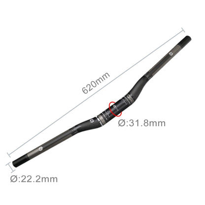 Manubrio piegato per bici da strada interamente in fibra di carbonio TOSEEK, dimensioni: 620 mm (opaco), 620mm