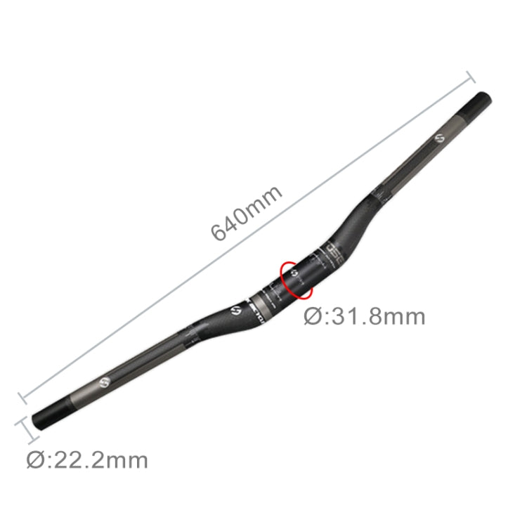 Manubrio piegato per bici da strada interamente in fibra di carbonio TOSEEK, dimensioni: 640 mm (opaco), 640mm