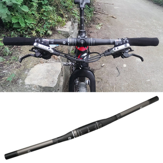 Manubrio dritto per bici da strada interamente in fibra di carbonio TOSEEK, dimensioni: 720 mm (opaco), 720mm
