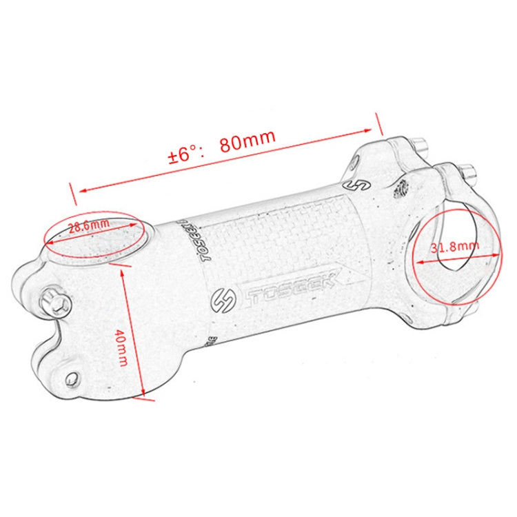 Rubinetto riser per manubrio ultraleggero per mountain bike da strada TOSEEK, dimensioni: 6 gradi, 80 mm (lucido), 6 Degree, 80mm