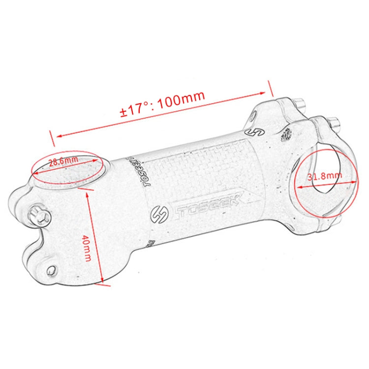 Rubinetto riser per manubrio ultraleggero per mountain bike da strada TOSEEK, dimensioni: 17 gradi, 100 mm (lucido), 17 Degree, 100mm