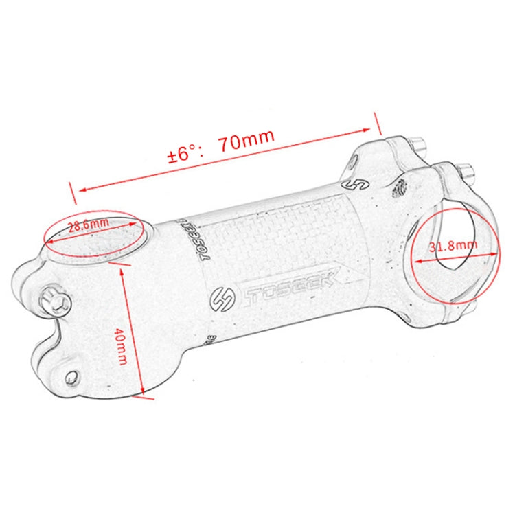 Rubinetto riser per manubrio ultraleggero per mountain bike da strada TOSEEK, dimensioni: 6 gradi, 70 mm (opaco), 6 Degree, 70mm