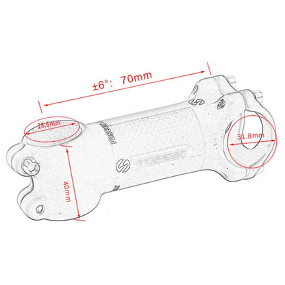 Rubinetto riser per manubrio ultraleggero per mountain bike da strada TOSEEK, dimensioni: 6 gradi, 70 mm (opaco), 6 Degree, 70mm