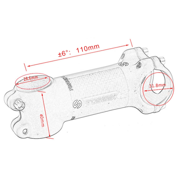 Rubinetto riser per manubrio ultraleggero per mountain bike da strada TOSEEK, dimensioni: 6 gradi, 110 mm (opaco), 6 Degree, 110mm