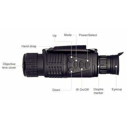 Telescopio monoculare digitale professionale con ricarica USB per visione notturna a infrarossi, P1-0540 Monocular Telescope
