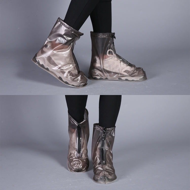 copriscarpe-con-suola-spessa-impermeabile-antiscivolo-in-pvc-moda-taglia-xl-size-xl - immagine 5
