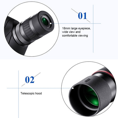 HTK-72 Telescopio monoculare con zoom per visione notturna ad alta definizione 20x-60x per campeggio all'aperto Birdwatching con treppiede, 20 x 60