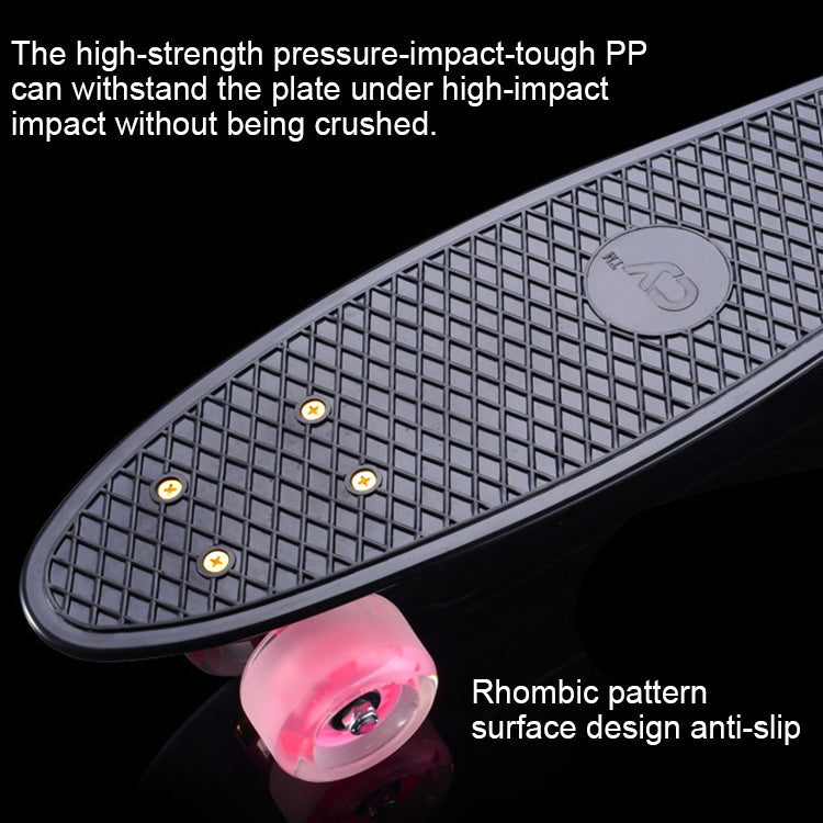 Skateboard a quattro ruote con inclinazione singola per monopattino a piastra a pesce brillante con ruota da 72 mm