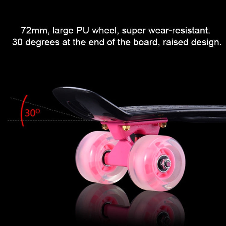 Skateboard a quattro ruote con inclinazione singola per monopattino a piastra a pesce brillante con ruota da 72 mm