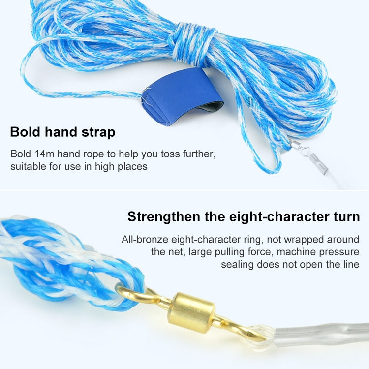 Rete da pesca con 300 corde per pneumatici per dischi volanti, altezza: 1,5 m, 300 Flying Disc Tire Cords