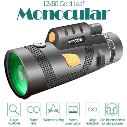 Telescopio monoculare per visione notturna professionale Moge 12x50 HD, Moge 12x50