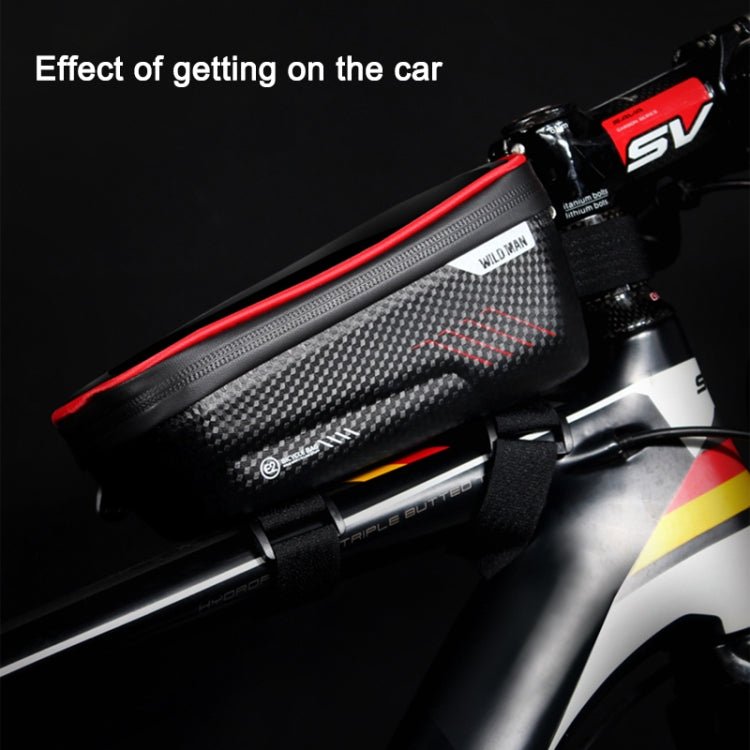 WILD MAN E2 Borsa anteriore impermeabile Set di telefoni cellulari MTB Borsa per tubo per bicicletta Accessori per l'equitazione, E2 (Red), E2 (Black)