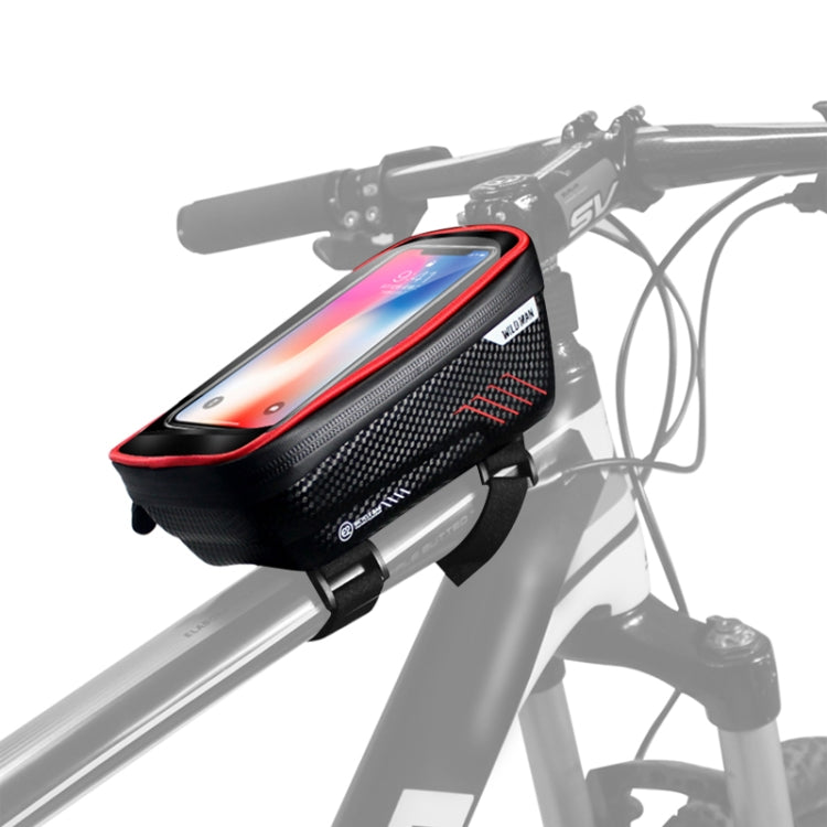 WILD MAN E2 Borsa anteriore impermeabile Set di telefoni cellulari MTB Borsa per tubo per bicicletta Accessori per l'equitazione, E2 (Red), E2 (Black)