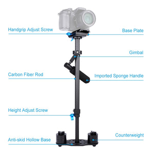 Stabilizzatore Portatile in Fibra di Carbonio PULUZ (38,5-61 cm) per Video e Fotografia