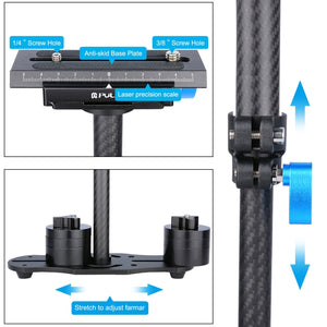 Stabilizzatore Portatile in Fibra di Carbonio PULUZ (38,5-61 cm) per Video e Fotografia
