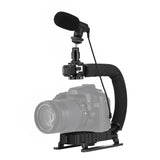 PULUZ Stabilizzatore per staffa DV portatile a forma di U/C + kit microfono p...