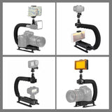 Tragbarer DV-Halterungsstabilisator PULUZ U/C-Form + Studiolicht-Kit