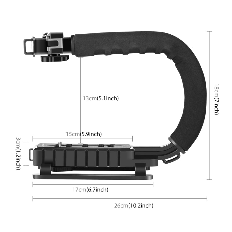 Tragbarer DV-Halterungsstabilisator in U/C-Form von PULUZ + Studiolicht ...