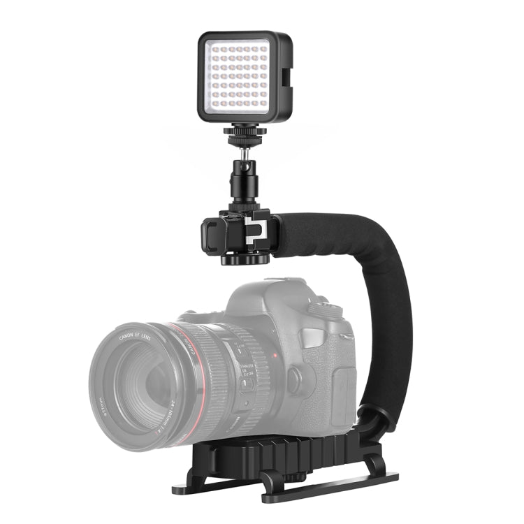 Tragbarer DV-Halterungsstabilisator in U/C-Form von PULUZ + Standlicht-Kit