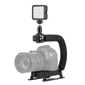 Tragbarer DV-Halterungsstabilisator in U/C-Form von PULUZ + Standlicht-Kit