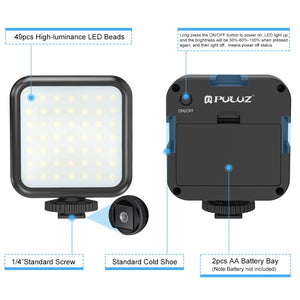 Tragbarer DV-Halterungsstabilisator in U/C-Form von PULUZ + Standlicht-Kit