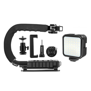 Tragbarer DV-Halterungsstabilisator in U/C-Form von PULUZ + Standlicht-Kit