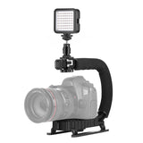 Tragbarer DV-Halterungsstabilisator in U/C-Form von PULUZ + Standlicht-Kit