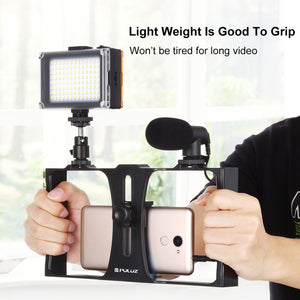 PULUZ 3-in-1-Vlogging-Live-Übertragungs-LED-Selfie-Licht-Videoausrüstungsset...