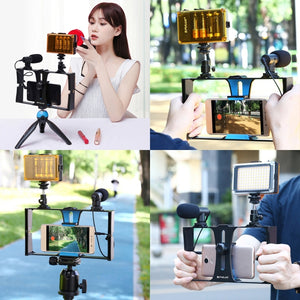 PULUZ 3-in-1-Vlogging-Live-Übertragungs-LED-Selfie-Licht-Videoausrüstungsset...