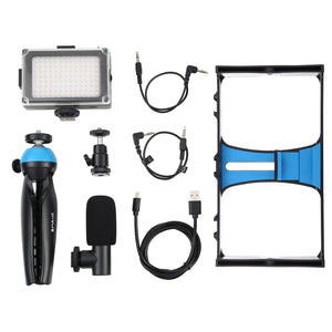 PULUZ 4-in-1-Vlogging-Live-Übertragungs-LED-Selfie-Licht-Videoausrüstungsset...