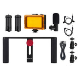 PULUZ 4-in-1-Vlogging-Live-Übertragung, LED-Selfie-Licht, Smartphone-Video...