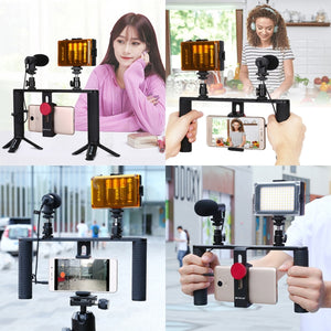 PULUZ 4-in-1-Vlogging-Live-Übertragung, LED-Selfie-Licht, Smartphone-Video...