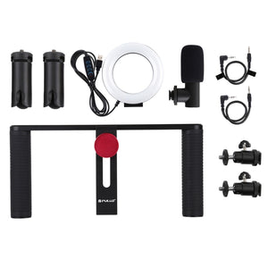 PULUZ 4-in-1-Vlogging-Live-Übertragung, 4,7 Zoll, 12 cm, LED-Ring-Selfie...