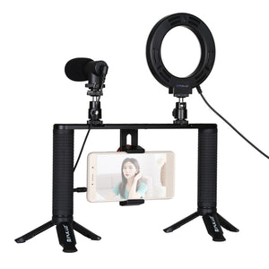 PULUZ 4-in-1-Vlogging-Live-Übertragung, 4,7 Zoll, 12 cm, LED-Ring-Selfie...