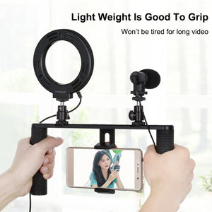 PULUZ 4-in-1-Vlogging-Live-Übertragung, 4,7 Zoll, 12 cm, LED-Ring-Selfie...