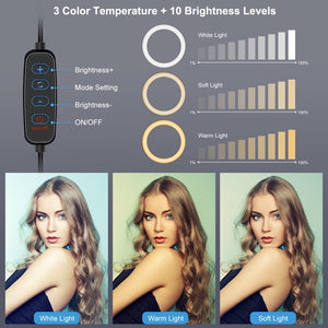PULUZ 6,2 pollici 16 cm USB 3 modalità dimmerabile anello LED Vlogging fotogr...