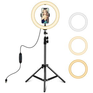 Anneau lumineux LED PULUZ 10,2 pouces 26 cm + trépied pour...