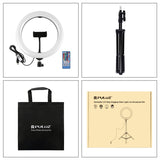 PULUZ 1,1 m Stativständer + 10,2 Zoll 26 cm RGBW-LED-Ring ...