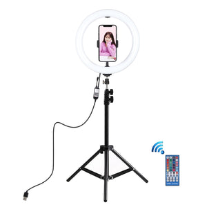 PULUZ 1,1 m Stativständer + 10,2 Zoll 26 cm RGBW-LED-Ring ...