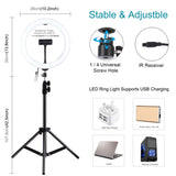 PULUZ 1,1 m Stativständer + 10,2 Zoll 26 cm RGBW-LED-Ring ...