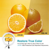 PULUZ 1,1 m Stativständer + 10,2 Zoll 26 cm RGBW-LED-Ring ...